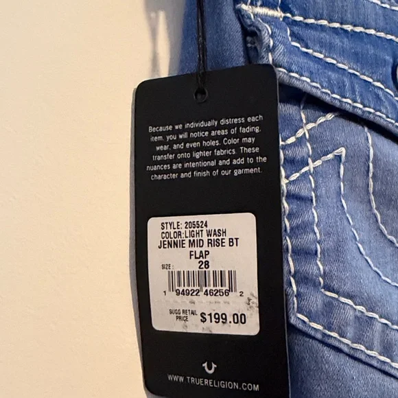 NWT True Religion Jennie Mid Rise Jeans - Picture 5 of 8